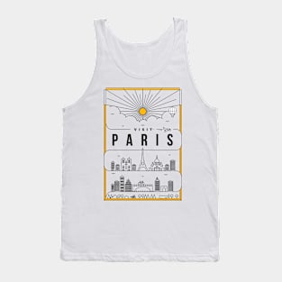 Paris Minimal Lineal Poster Tank Top